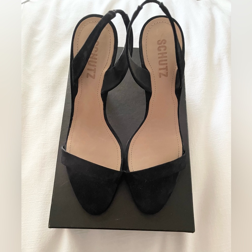 SCHUTZ Black Suede Heels